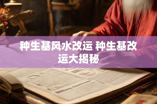 种生基风水改运 种生基改运大揭秘