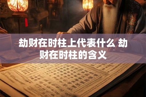 劫财在时柱上代表什么 劫财在时柱的含义