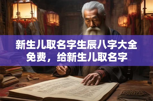 新生儿取名字生辰八字大全免费，给新生儿取名字