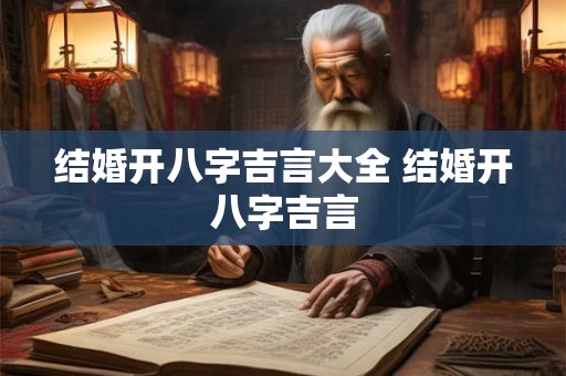 结婚开八字吉言大全 结婚开八字吉言