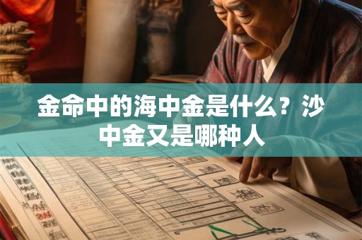 金命中的海中金是什么？沙中金又是哪种人