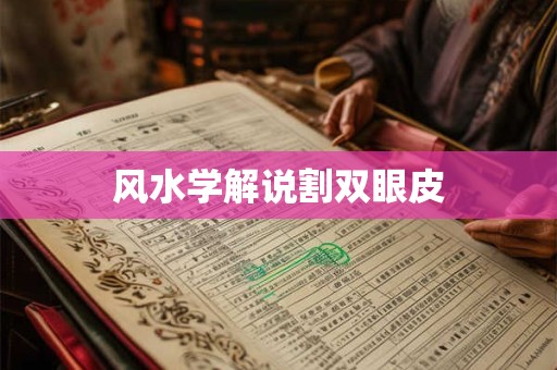 风水学解说割双眼皮