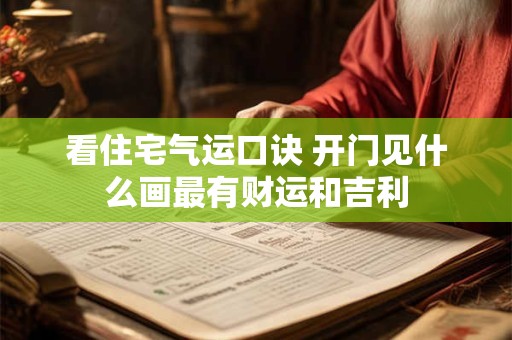 看住宅气运口诀 开门见什么画最有财运和吉利