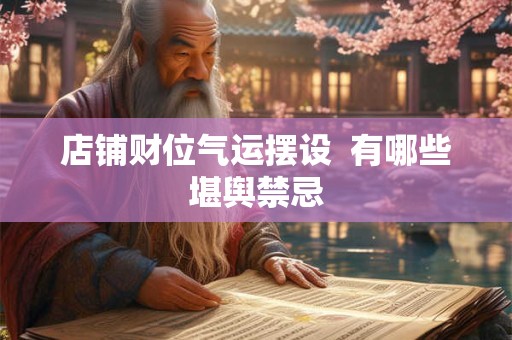 店铺财位气运摆设  有哪些堪舆禁忌