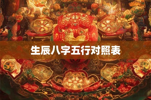 生辰八字五行对照表