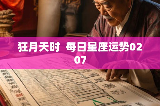 狂月天时  每日星座运势0207
