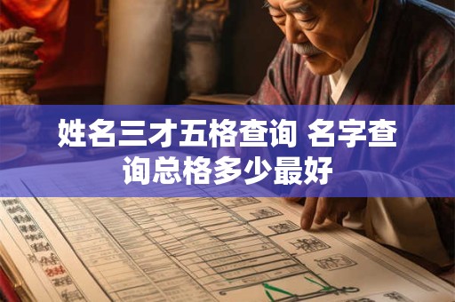 姓名三才五格查询 名字查询总格多少最好