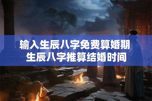 输入生辰八字免费算婚期 生辰八字推算结婚时间