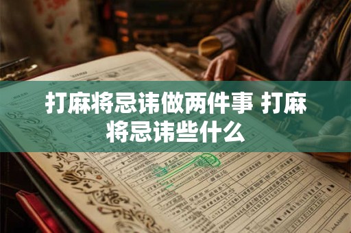 打麻将忌讳做两件事 打麻将忌讳些什么