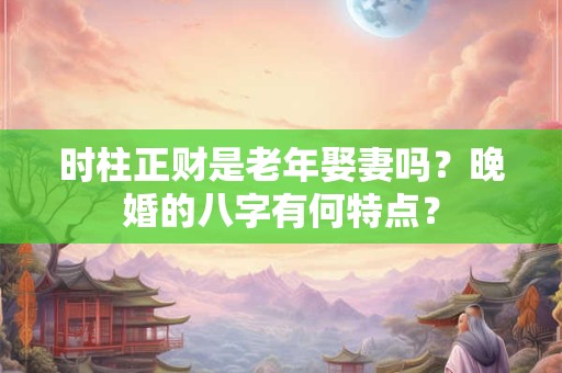 时柱正财是老年娶妻吗？晚婚的八字有何特点？