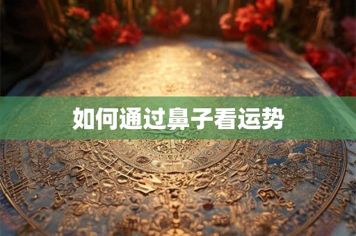 如何通过鼻子看运势