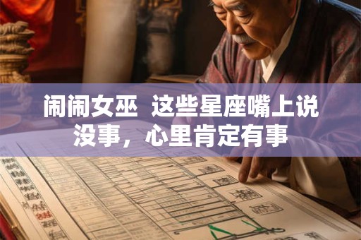 闹闹女巫  这些星座嘴上说没事，心里肯定有事