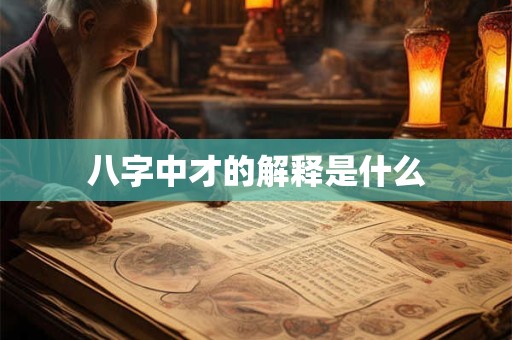八字中才的解释是什么