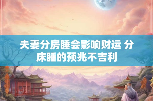夫妻分房睡会影响财运 分床睡的预兆不吉利