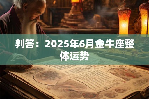判答：2025年6月金牛座整体运势