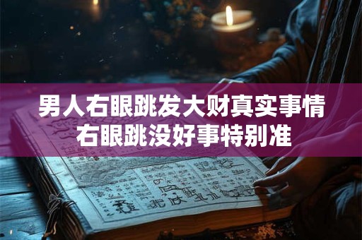 男人右眼跳发大财真实事情 右眼跳没好事特别准