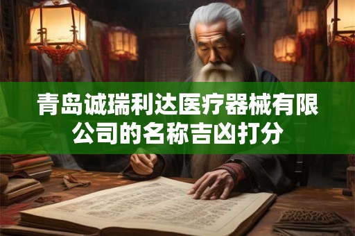 详细阅读:青岛诚瑞利达医疗器械有限公司的名称吉凶打分 青岛诚瑞利达医疗器械有限公司的名称吉凶打分