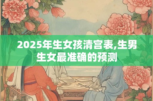 2025年生女孩清宫表,生男生女最准确的预测