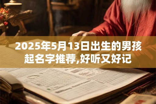 2025年5月13日出生的男孩起名字推荐,好听又好记