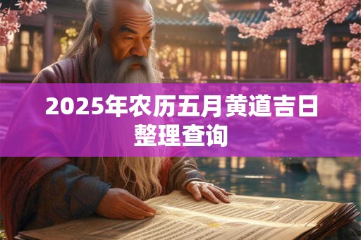 2025年农历五月黄道吉日整理查询