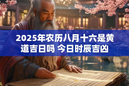 2025年农历八月十六是黄道吉日吗 今日时辰吉凶