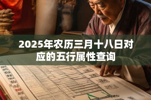 2025年农历三月十八日对应的五行属性查询 2025年农历三月十八日对应的五行属性查询