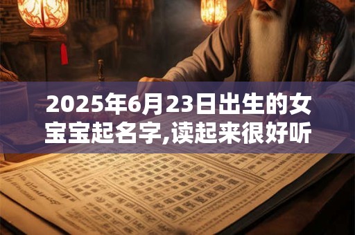 2025年6月23日出生的女宝宝起名字,读起来很好听