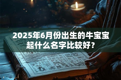 2025年6月份出生的牛宝宝起什么名字比较好？