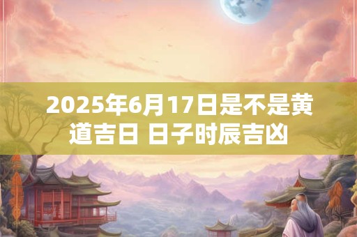 2025年6月17日是不是黄道吉日 日子时辰吉凶
