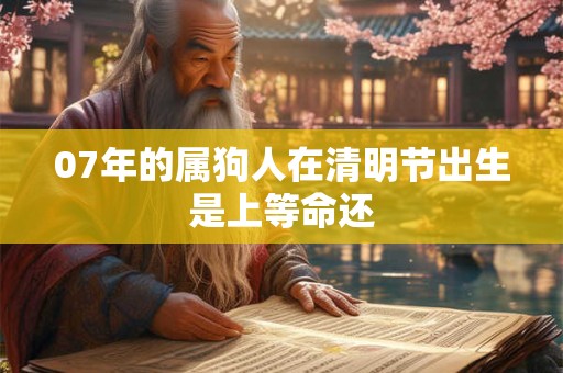 07年的属狗人在清明节出生是上等命还