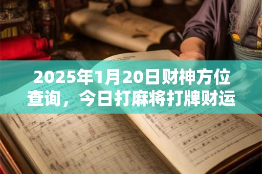 2025年1月20日财神方位查询，今日打麻将打牌财运方位