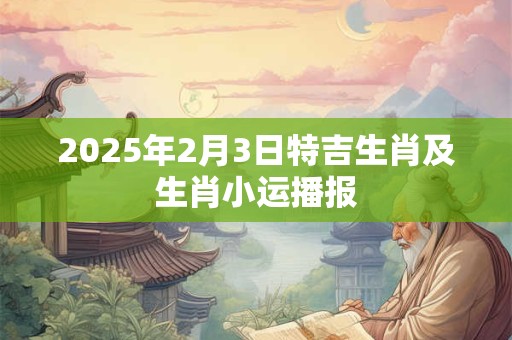 2025年2月3日特吉生肖及生肖小运播报