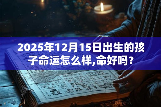 2025年12月15日出生的孩子命运怎么样,命好吗？