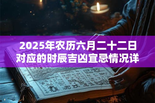2025年农历六月二十二日对应的时辰吉凶宜忌情况详解