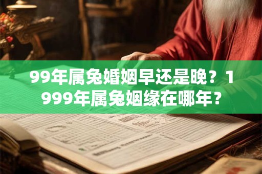 详细阅读:99年属兔婚姻早还是晚?1999年属兔姻缘在哪年? 99年属兔婚姻早还是晚?1999年属兔姻缘在哪年?