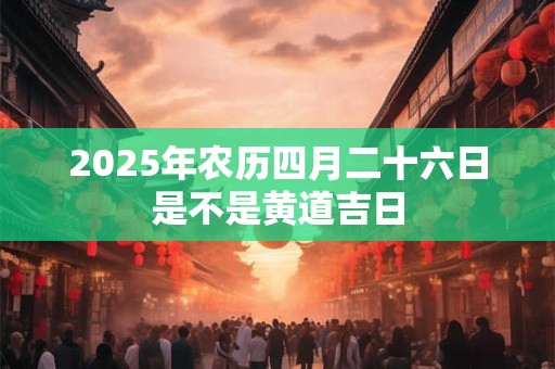 2025年农历四月二十六日是不是黄道吉日