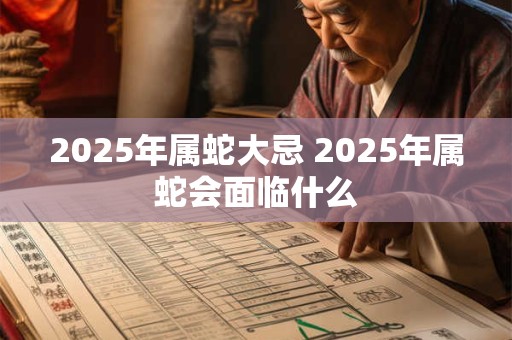 2025年属蛇大忌 2025年属蛇会面临什么