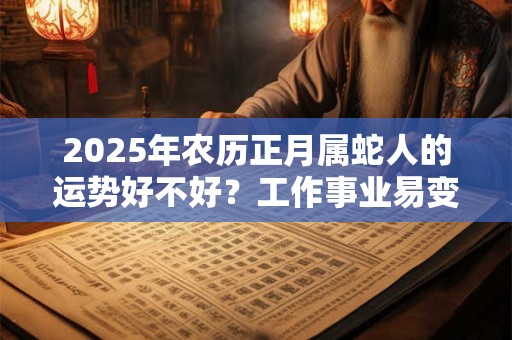 2025年农历正月属蛇人的运势好不好？工作事业易变动