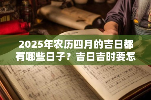2025年农历四月的吉日都有哪些日子？吉日吉时要怎么选