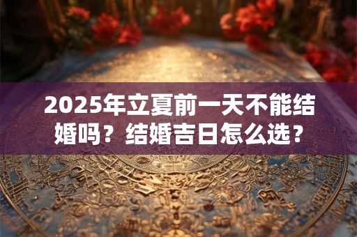 2025年立夏前一天不能结婚吗？结婚吉日怎么选？