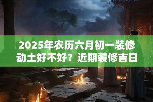 2025年农历六月初一装修动土好不好？近期装修吉日