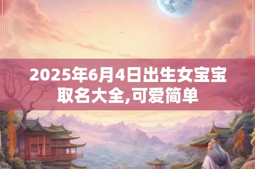 2025年6月4日出生女宝宝取名大全,可爱简单