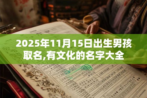 2025年11月15日出生男孩取名,有文化的名字大全