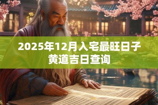2025年12月入宅最旺日子黄道吉日查询