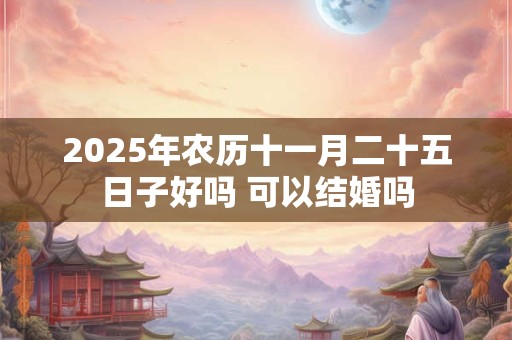 2025年农历十一月二十五日子好吗 可以结婚吗