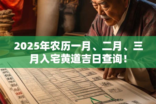 2025年农历一月、二月、三月入宅黄道吉日查询！
