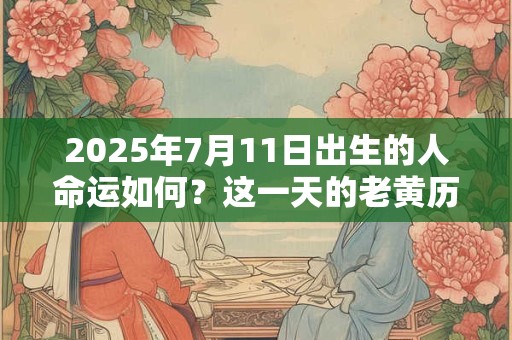 2025年7月11日出生的人命运如何？这一天的老黄历查询