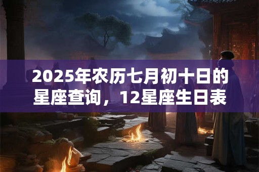 2025年农历七月初十日的星座查询，12星座生日表