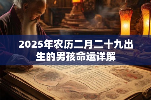 详细阅读:2025年农历二月二十九出生的男孩命运详解 2025年农历二月二十九出生的男孩命运详解