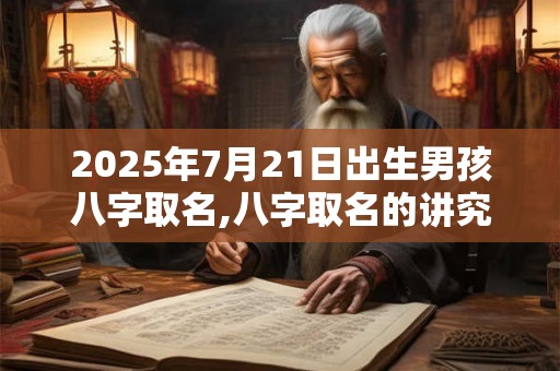 2025年7月21日出生男孩八字取名,八字取名的讲究